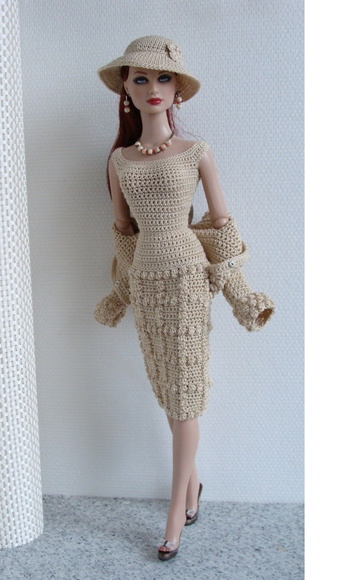 Crochê Gráfico: Vestidos de crochê para boneca Barbie